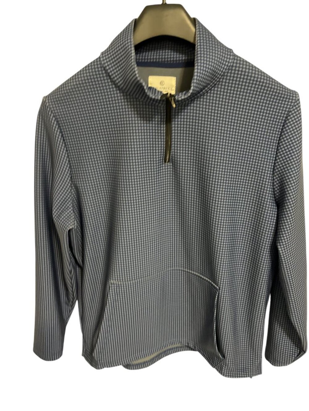 CON.STRUCT Men’s XXL Blue Check Modern Fit Dress Pullover Sweater 1/4 Zip